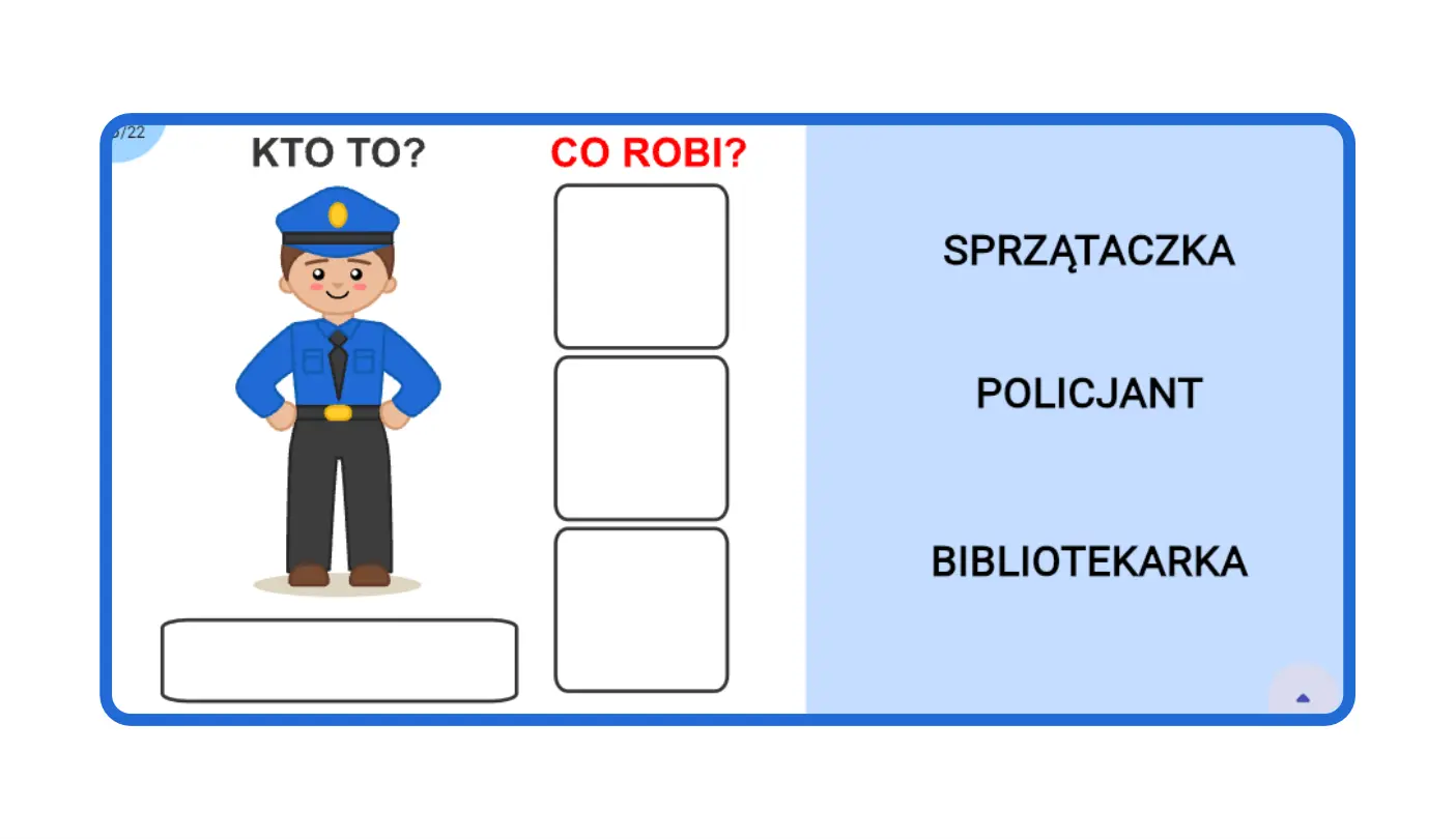 Poznajemy zawody - gra edukacyjna