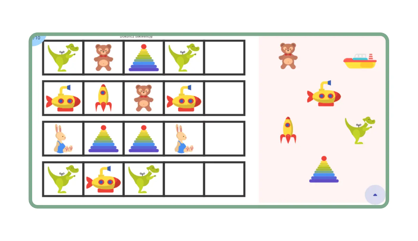 Sekwencje i rytmy - gra matematyczna